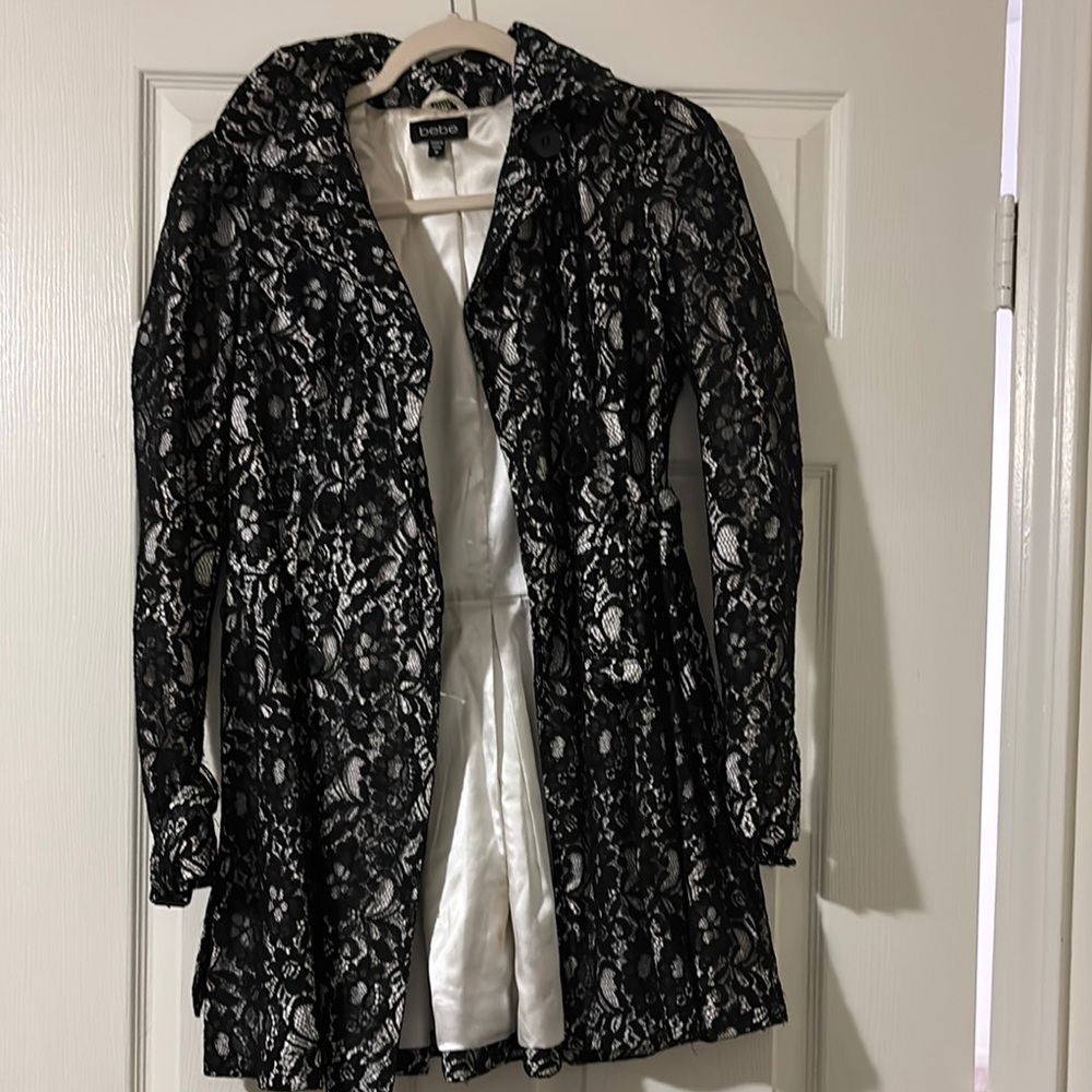 Black and White Lace Coat